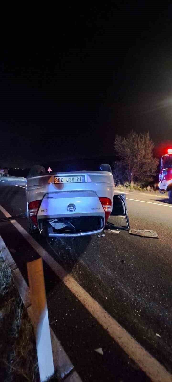 Kontrolden çıkan otomobil tepetaklak oldu: 1 yaralı
