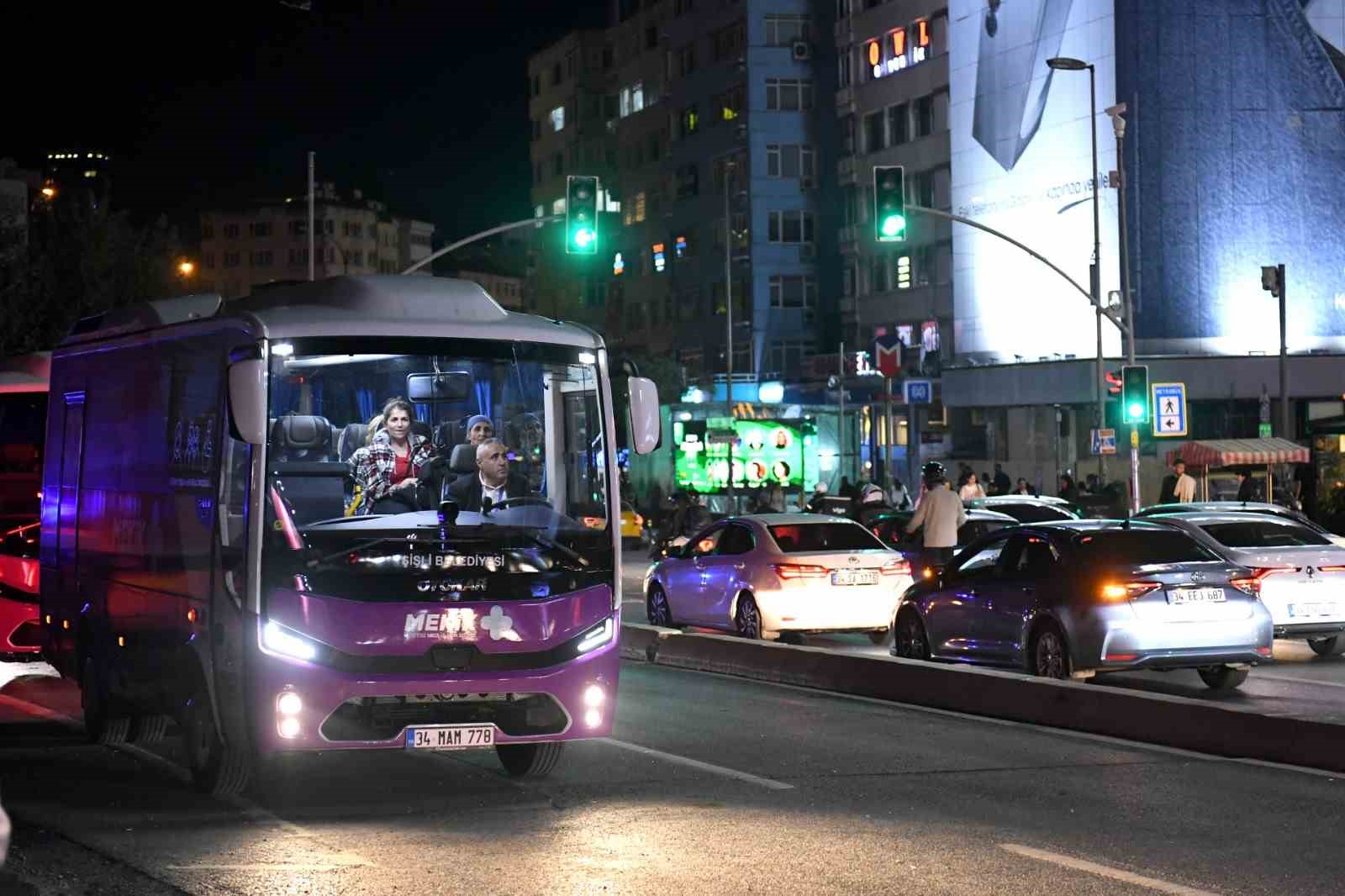 Şişli’de “Mekik+ Ücretsiz Gece Ulaşım Servisi” hizmete başladı