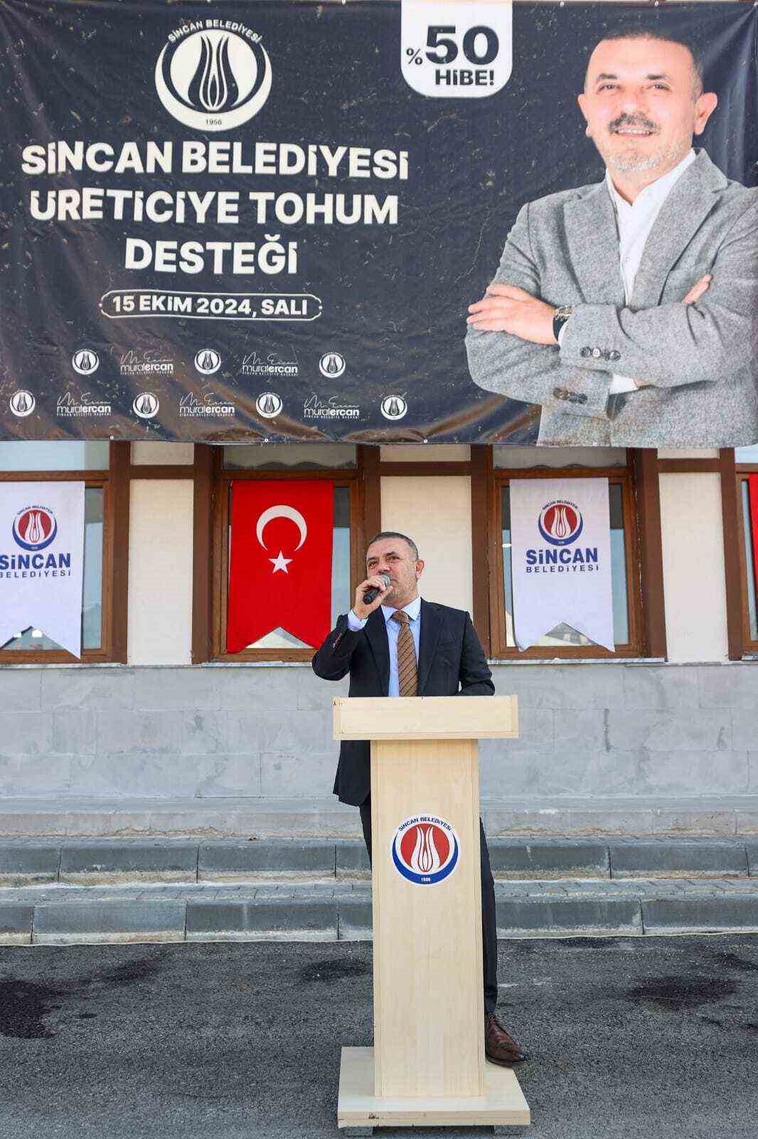 Sincan Belediyesi’nden buğday tohumu desteği
