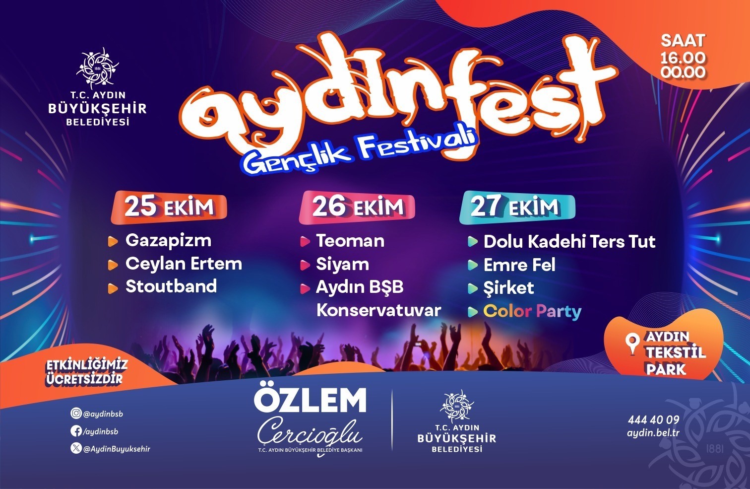 Başkan Çerçioğlu, Aydınlıları Aydınfest’te müzikle buluşturacak