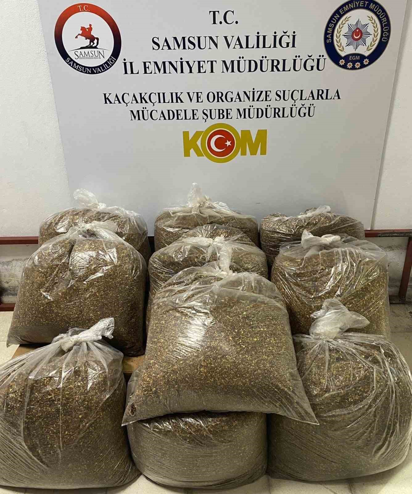 Samsun’da 150 kilo kaçak tütün ele geçirildi: 2 gözaltı