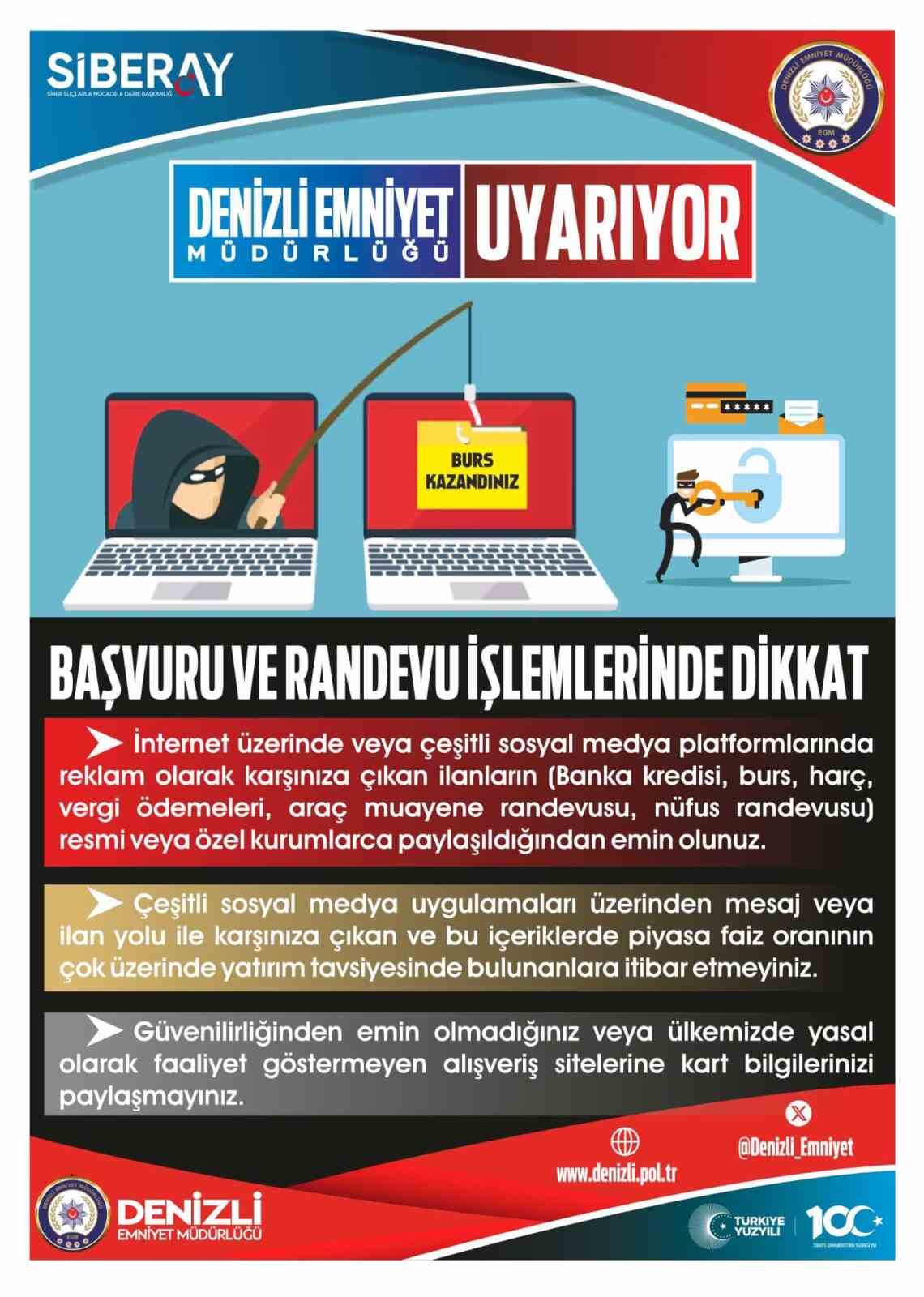 Denizli Emniyet Müdürlüğünden dolandırıcılık uyarısı
