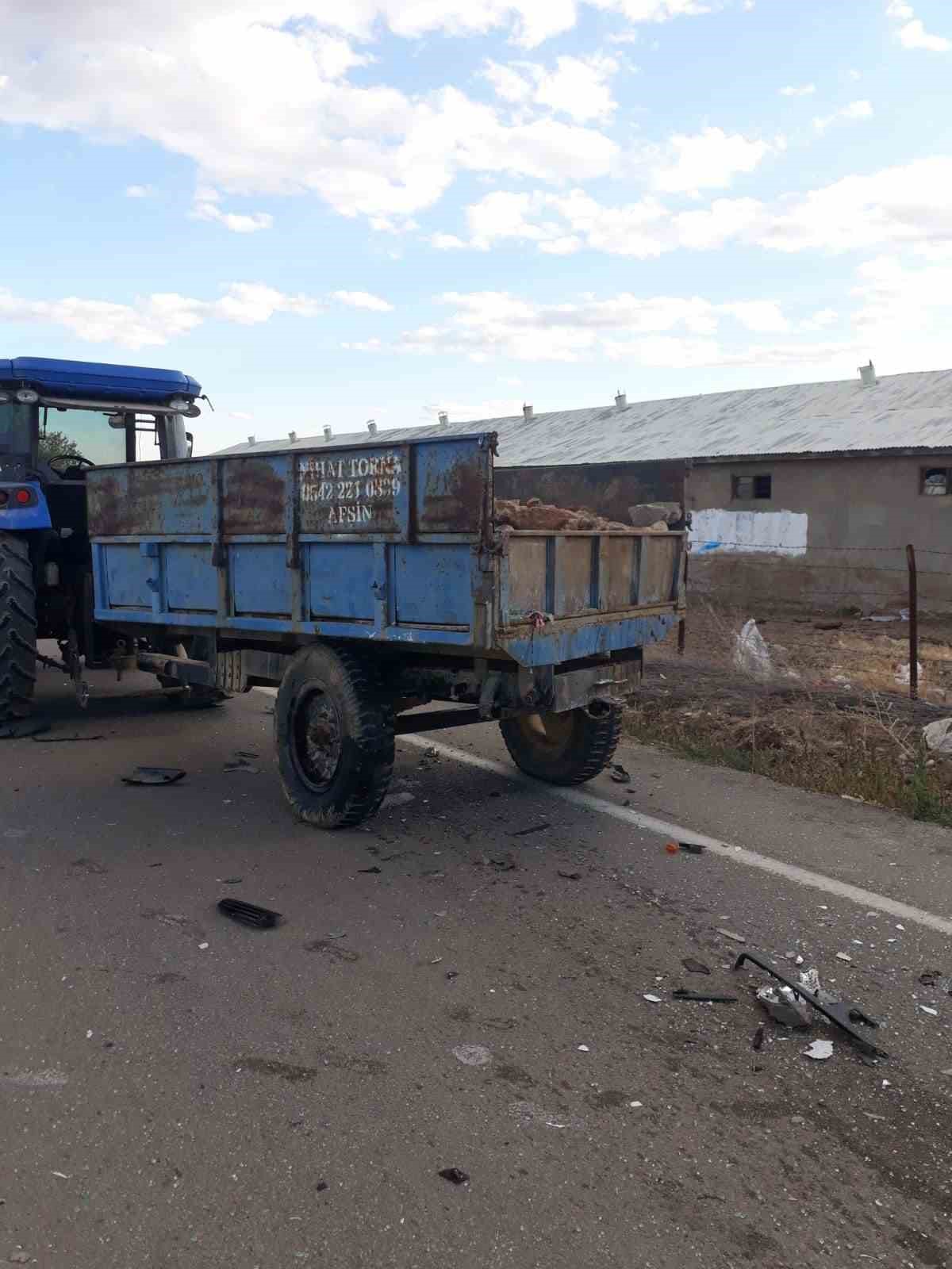 Kahramanmaraş’ta otomobil ile traktör çarpıştı: 1 yaralı