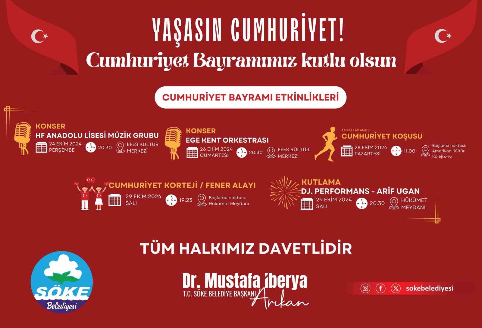 Söke’de Cumhuriyet Coşkusu etkinliklerle kutlanacak