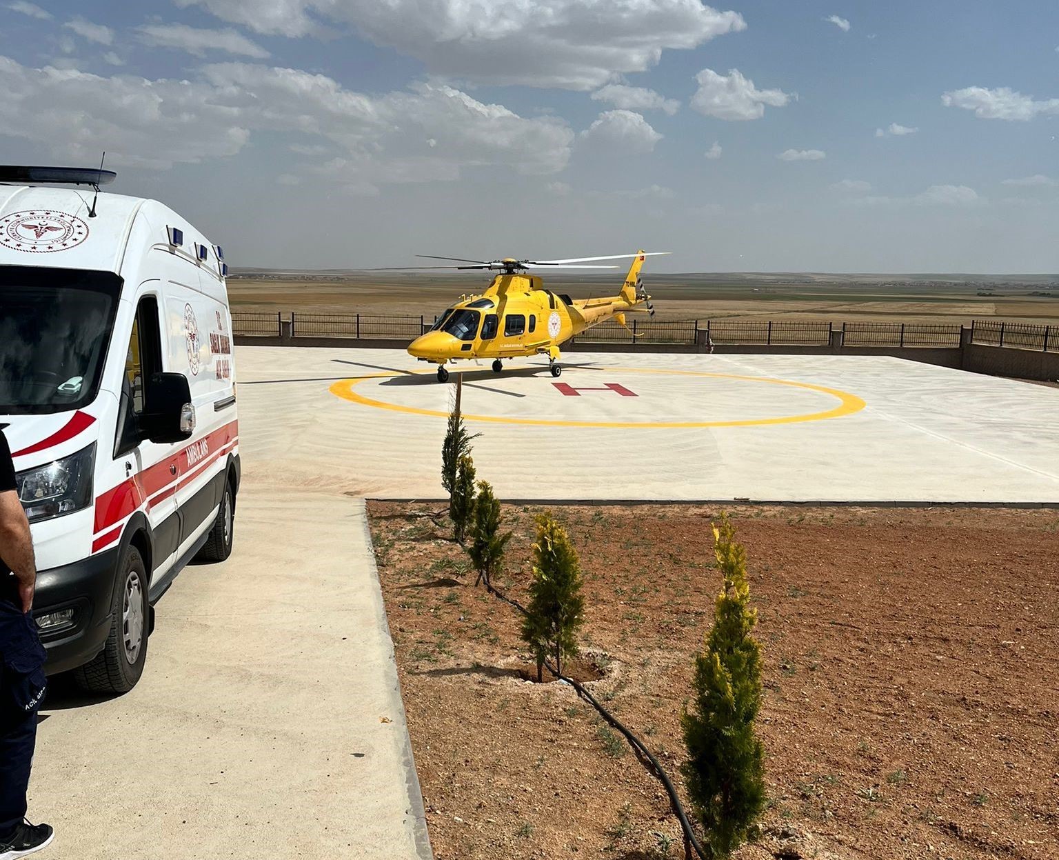 Konya’da kalp krizi geçiren hasta için hava ambulansı havalandı