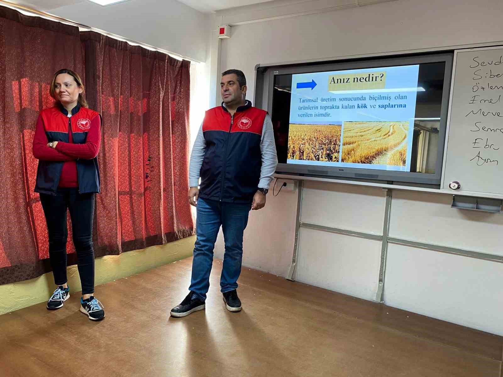 Kırklareli’nde öğrencilere anız yakmanın zararları hakkında bilgi verildi