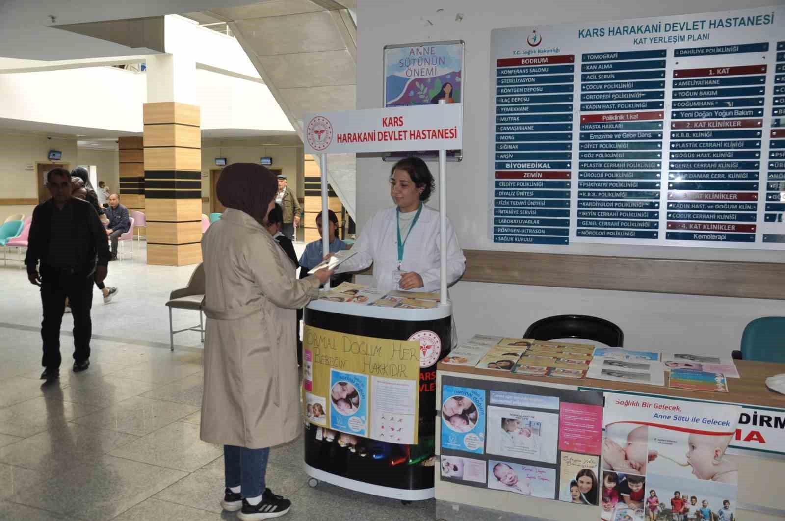 Kars Harakani Devlet Hastanesi’nde normal doğum bilinçlendirme standı açıldı
