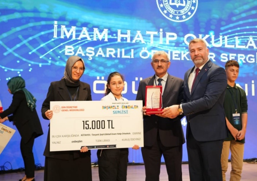 Tavşanlı Şeyh Edebali İmam Hatip Ortaokulu, projesiyle Türkiye ikincisi oldu