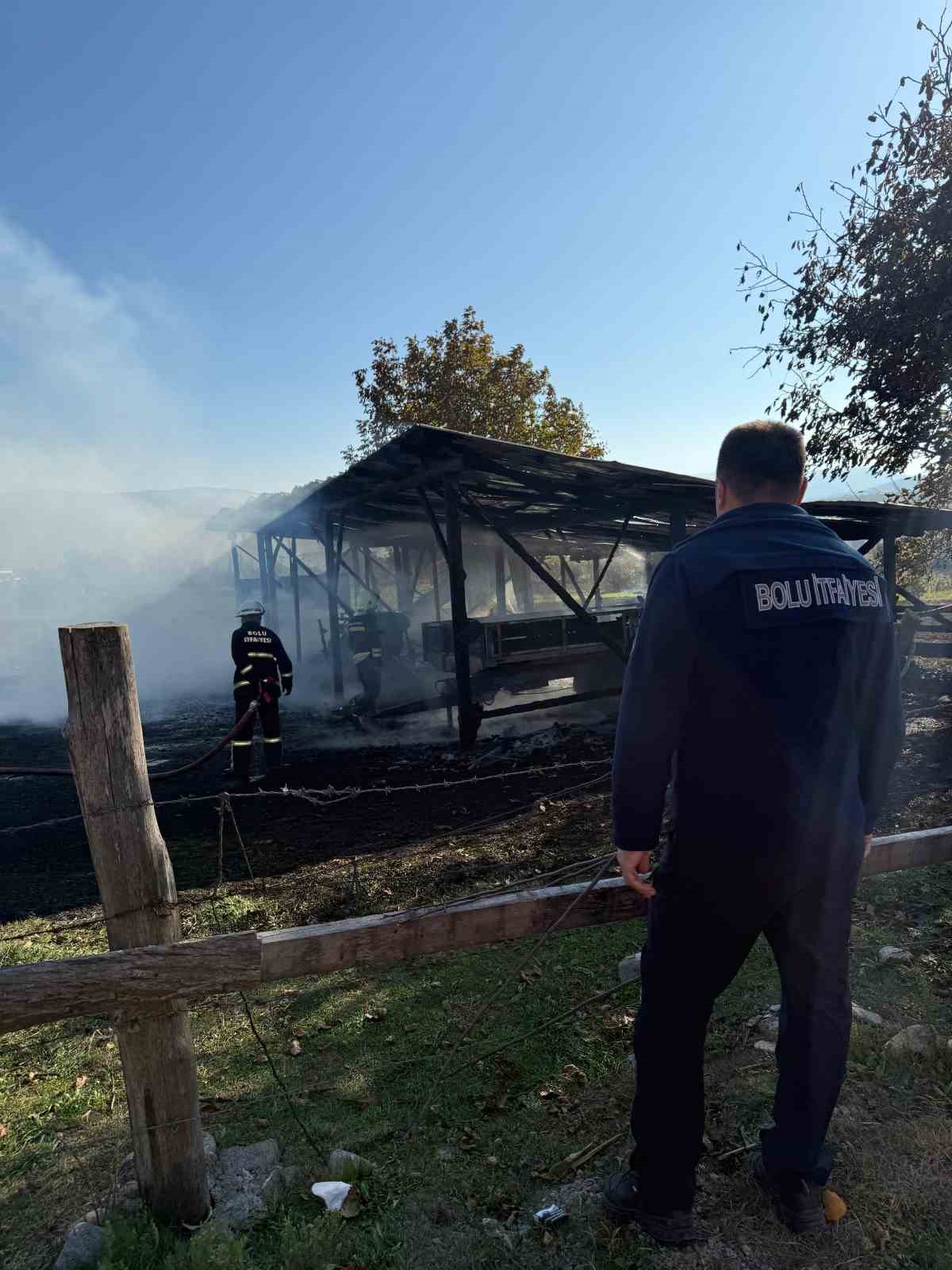 Anız yangınında tarım aletleri kül oldu
