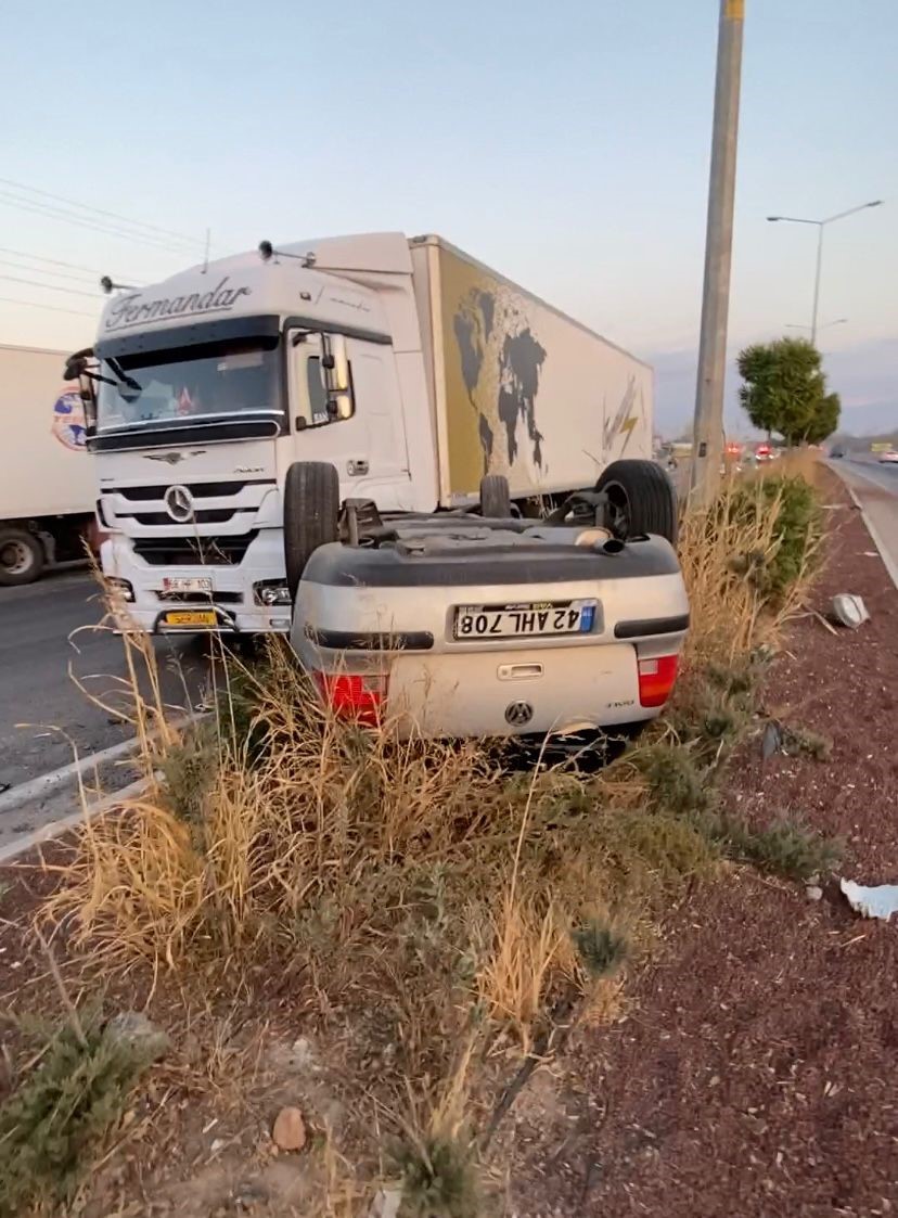 Konya’da 2 tır ve 1 otomobil çarpıştı
