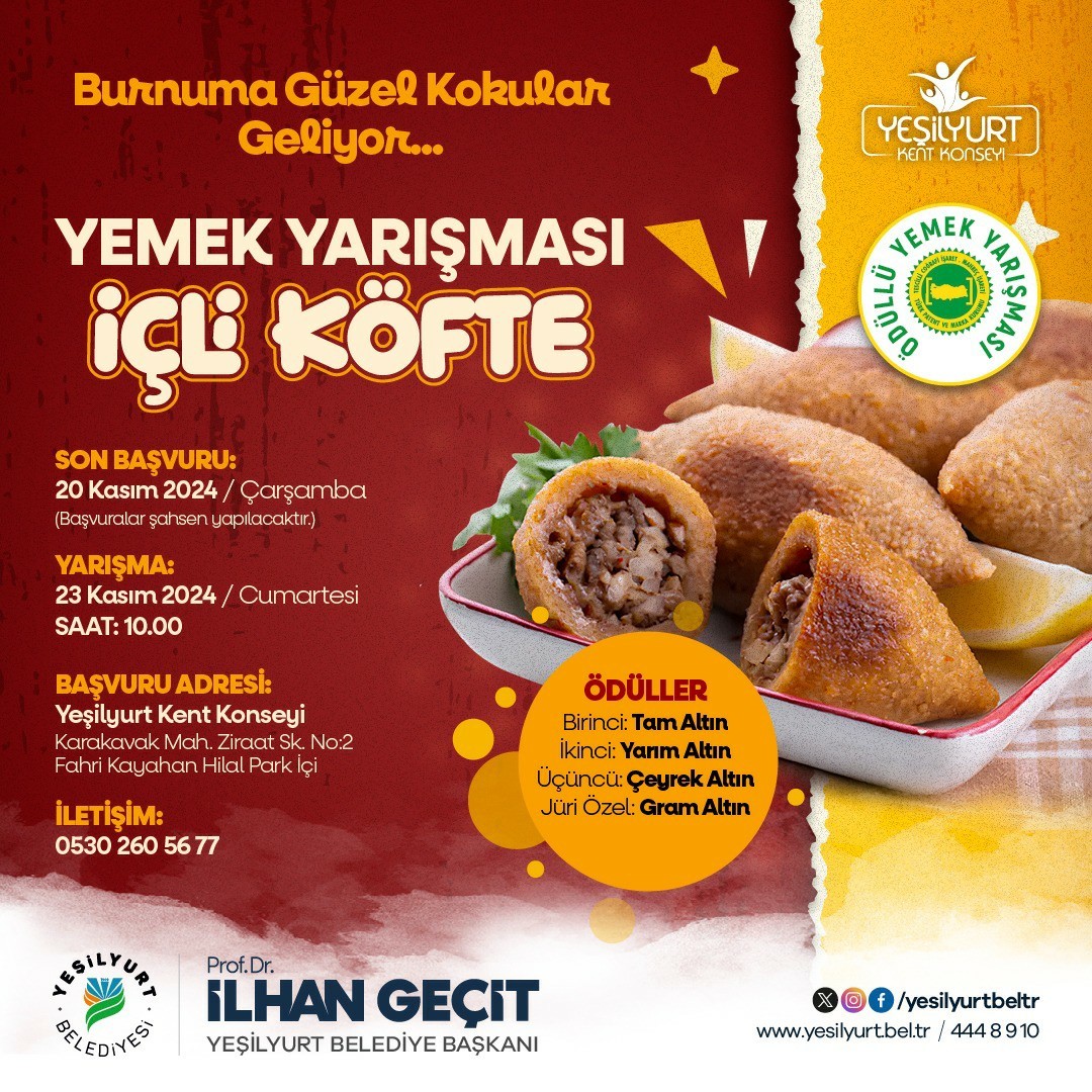 Yeşilyurt’ta  içli köfte yemek yarışması