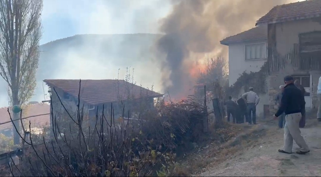 Tavşanlı’nın Kızılçukur köyünde korkutan yangın