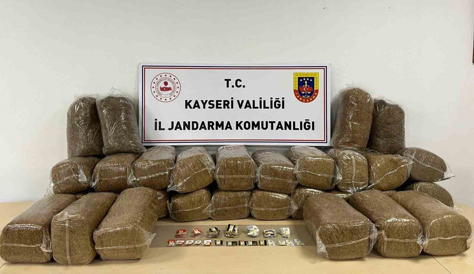 Kayseri’de 183 kilo bandrolsüz tütün ele geçirildi