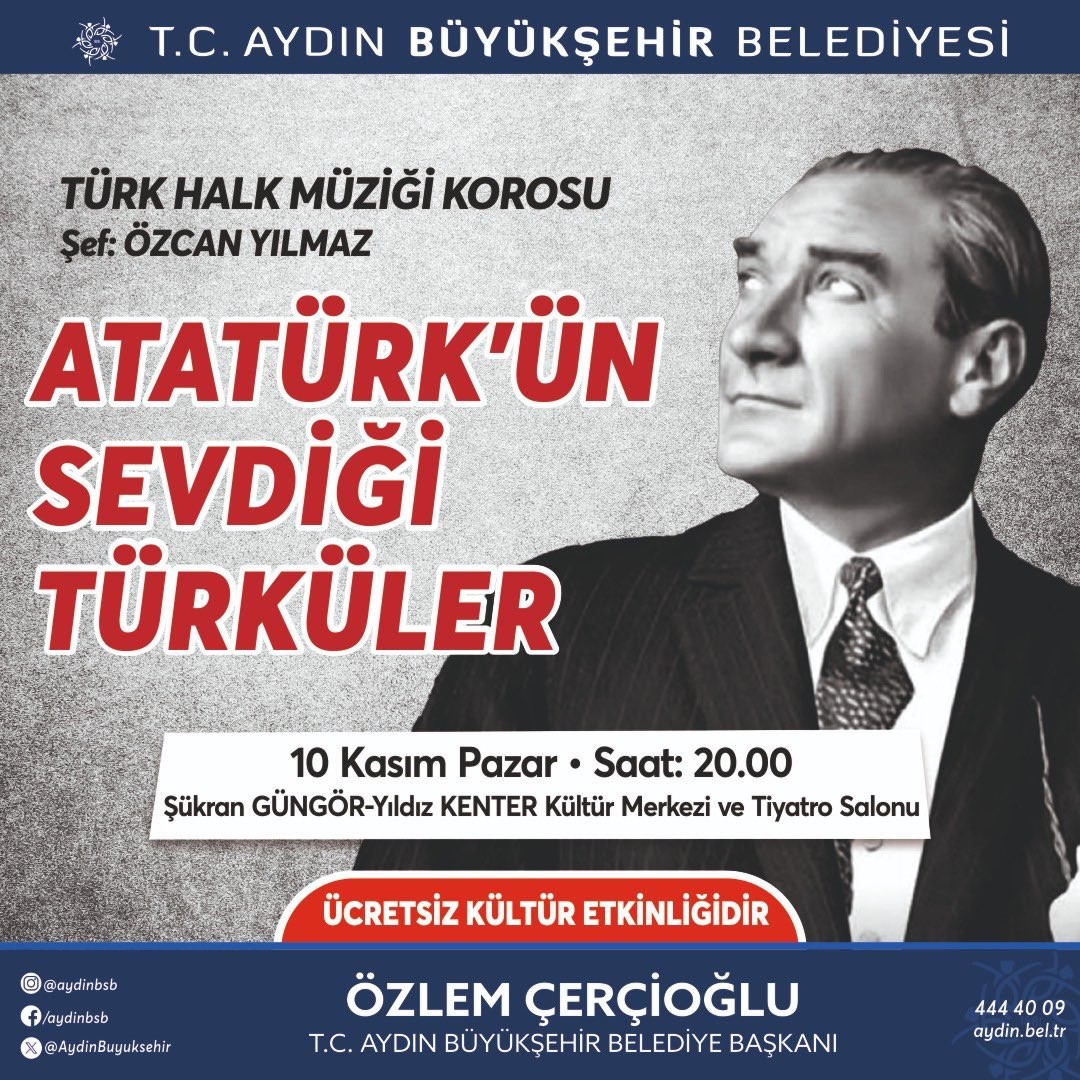 Aydınlılar Atatürk’ün sevdiği türküleri hep birlikte söyleyecek
