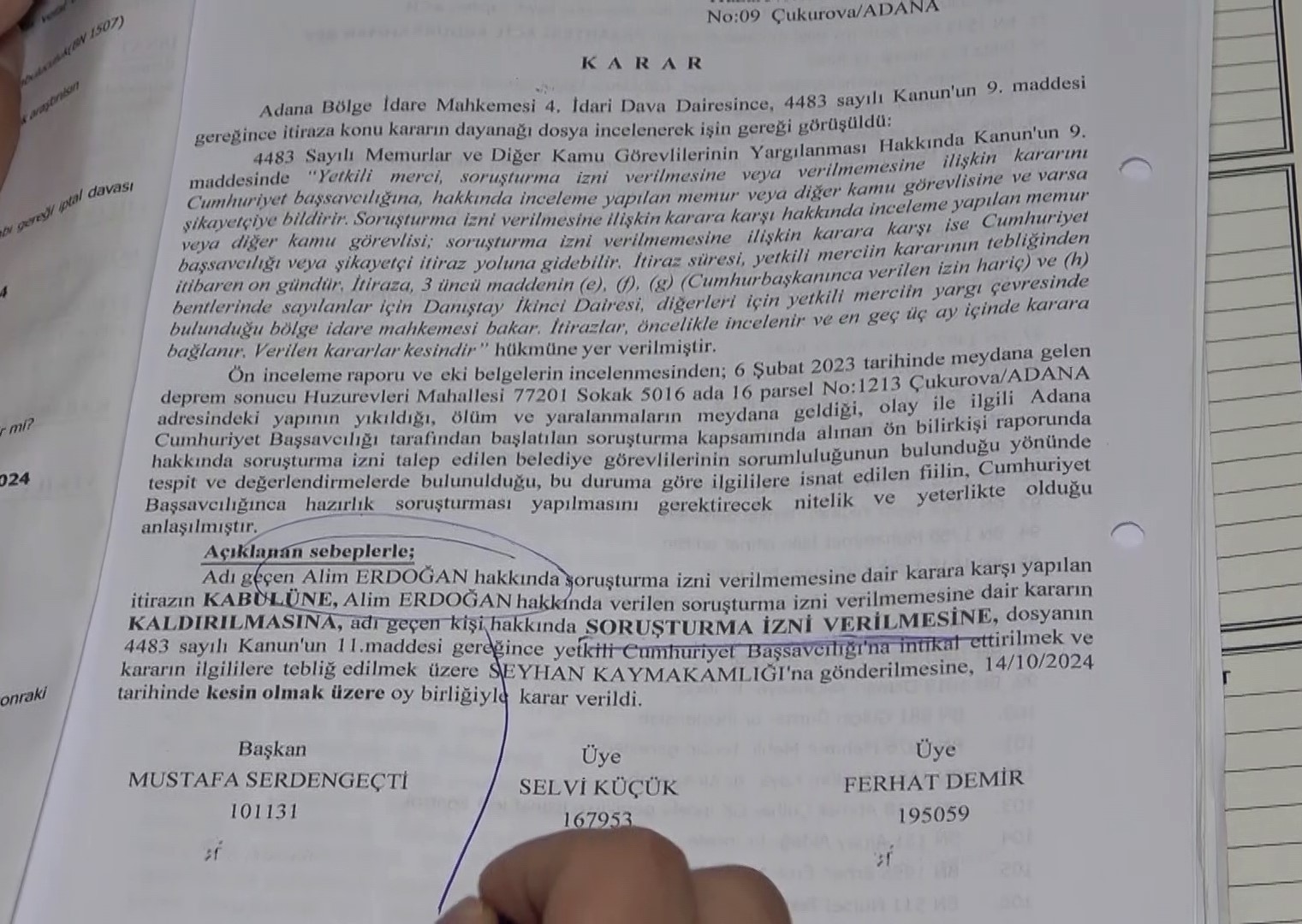82 kişiye mezar olan binada imar müdürüne soruşturma izni verildi