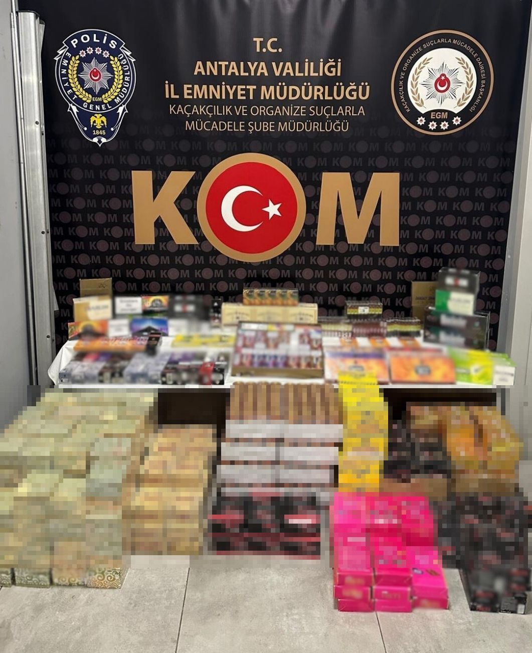 Antalya’da çok sayıda gümrük kaçağı malzeme ele geçirildi, 11 şahsa adli işlem yapıldı
