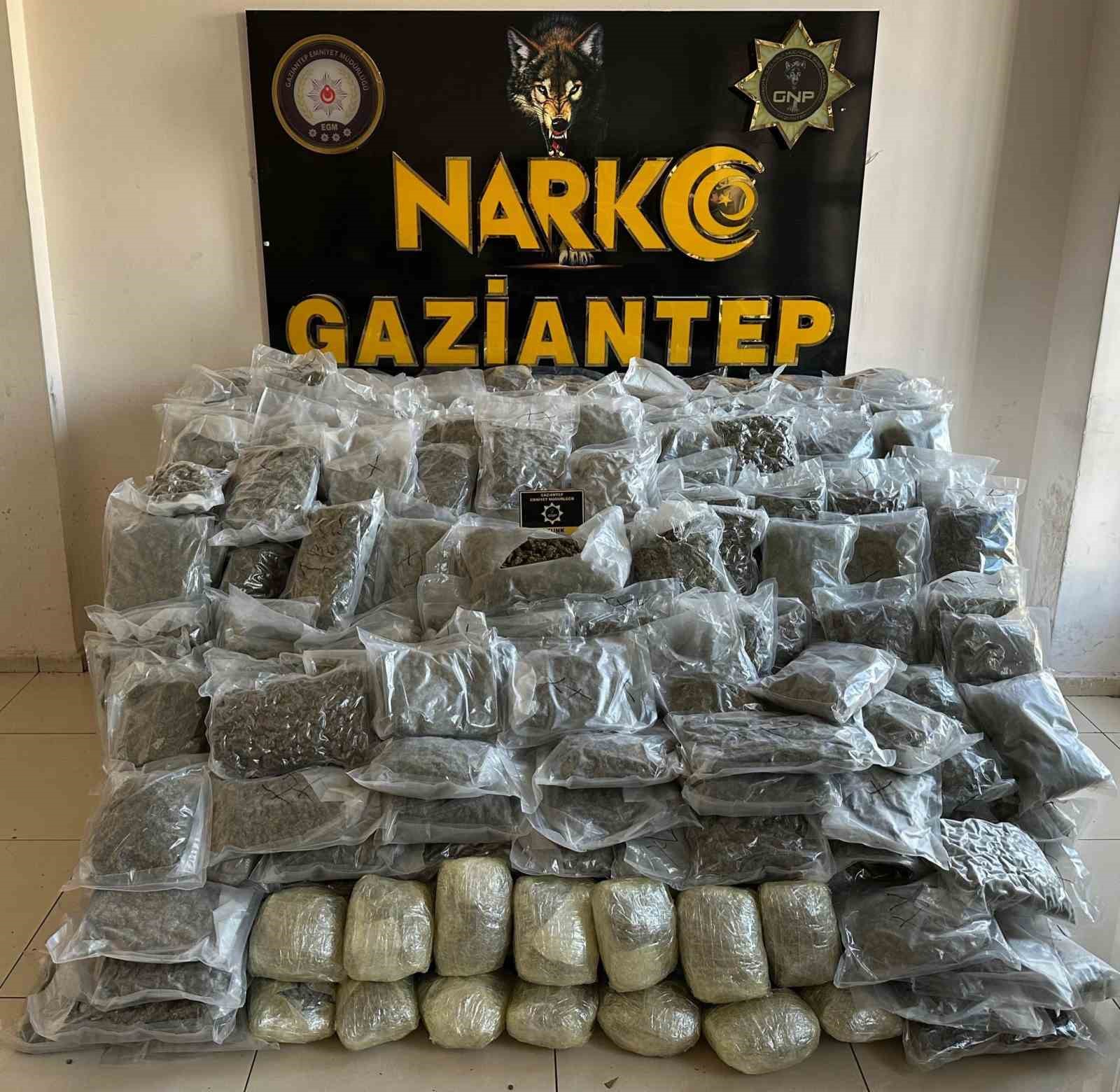 Gaziantep’te 104 kilo skunk ele geçirildi