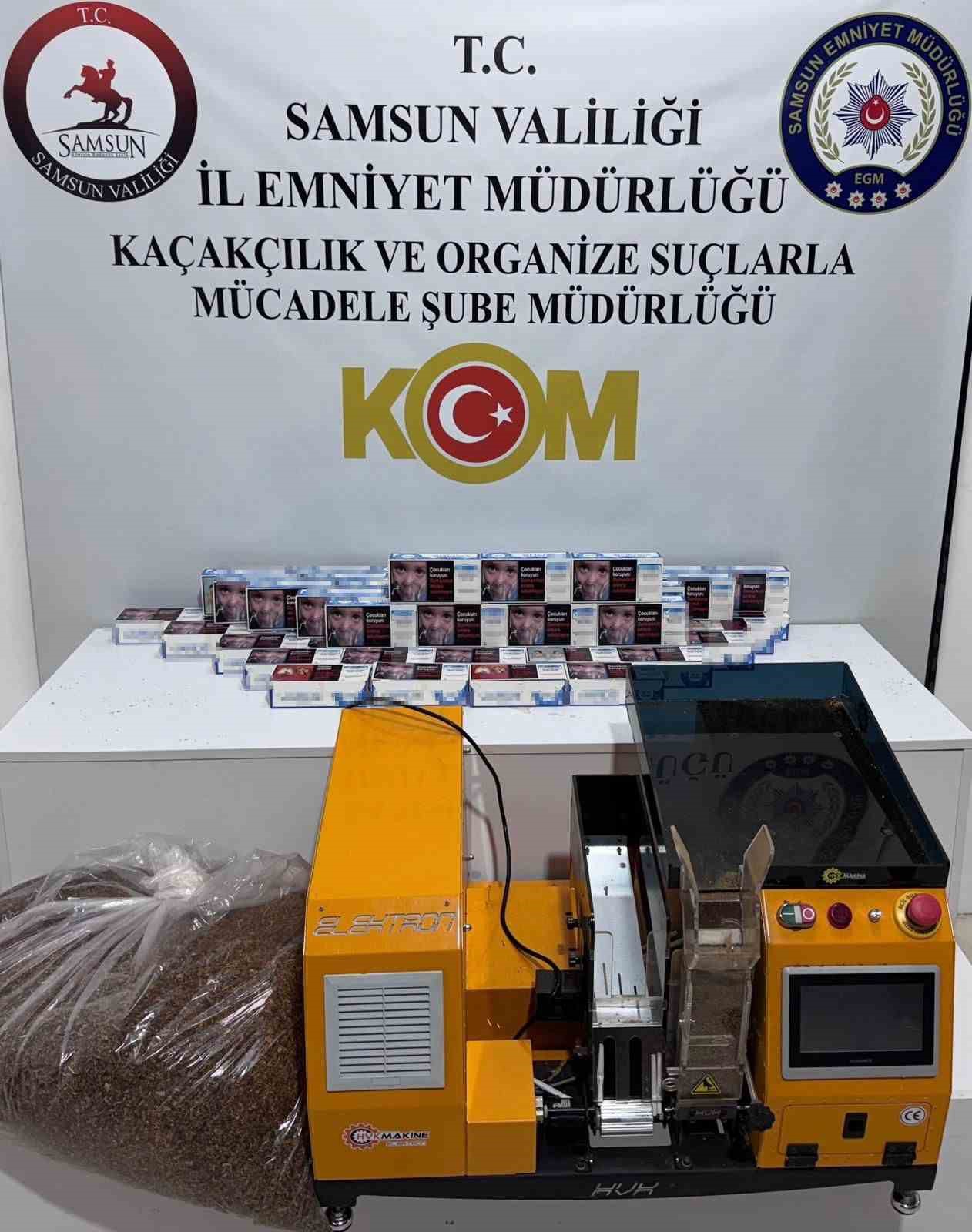 Samsun’da 11 bin 600 adet kaçak makaron ele geçirildi
