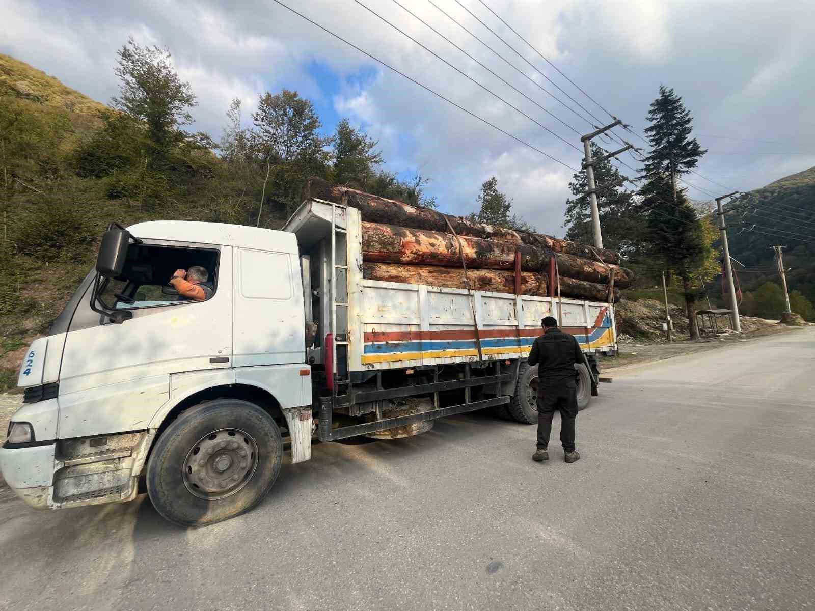 Bolu’da kaçak odun dolu kamyonlar yakalandı