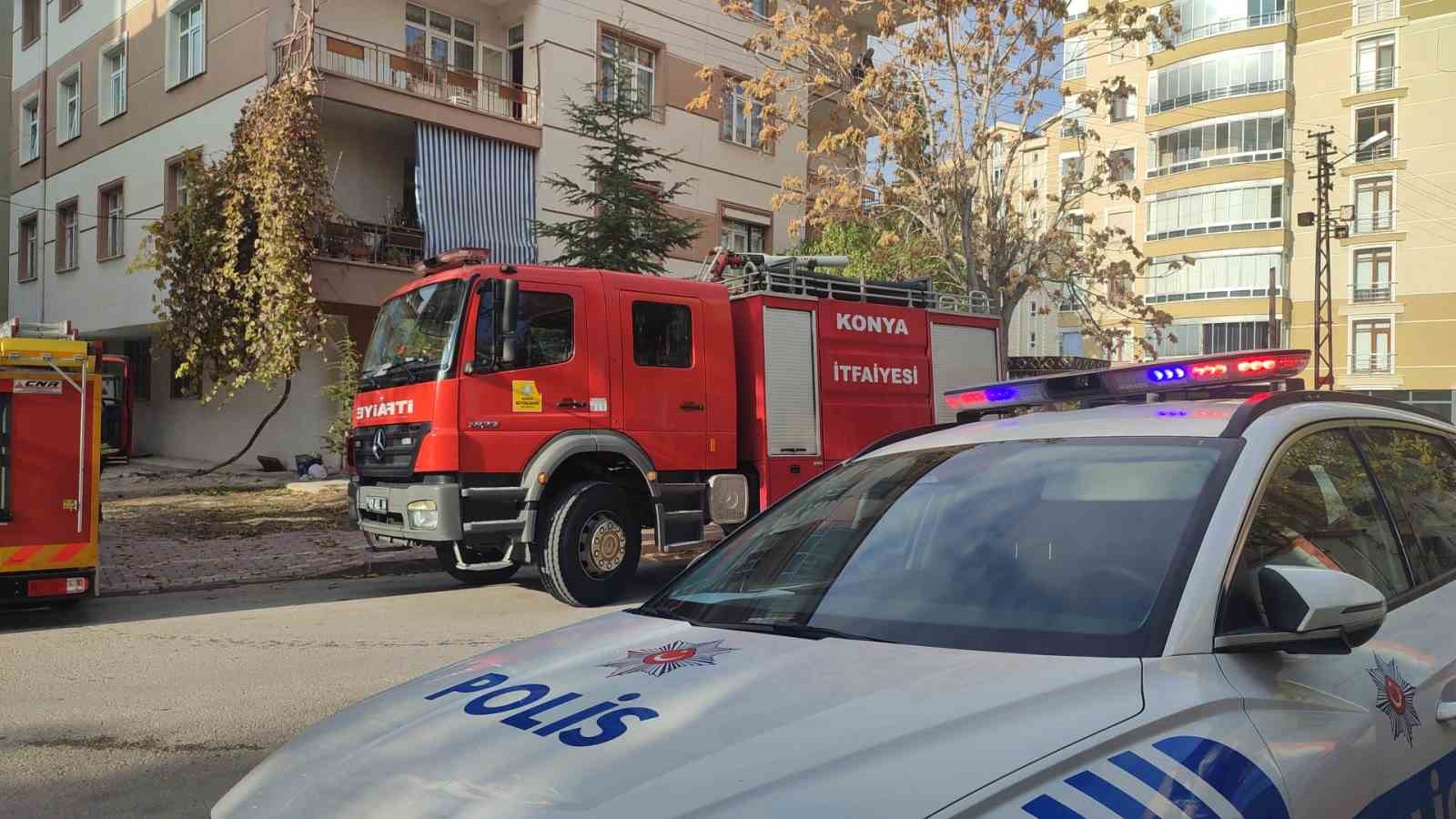 Konya’da apartmanın bodrumunda çıkan yangın paniğe neden oldu