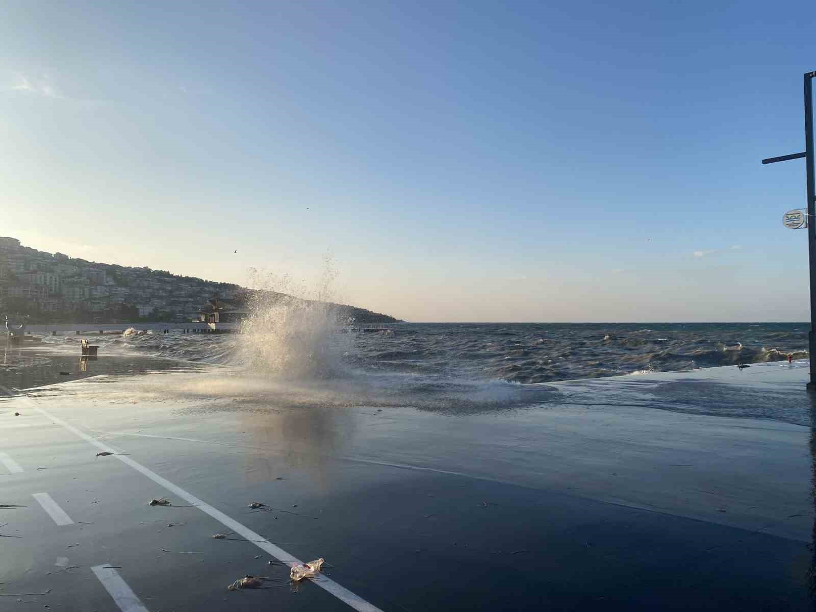 İstanbul’da lodos etkili oldu, deniz anaları kıyıya vurdu
