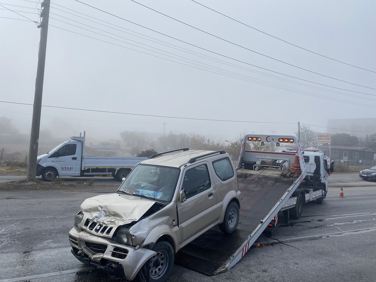 Sisli hava zincirleme kazayı beraberinde getirdi: 2 yaralı
