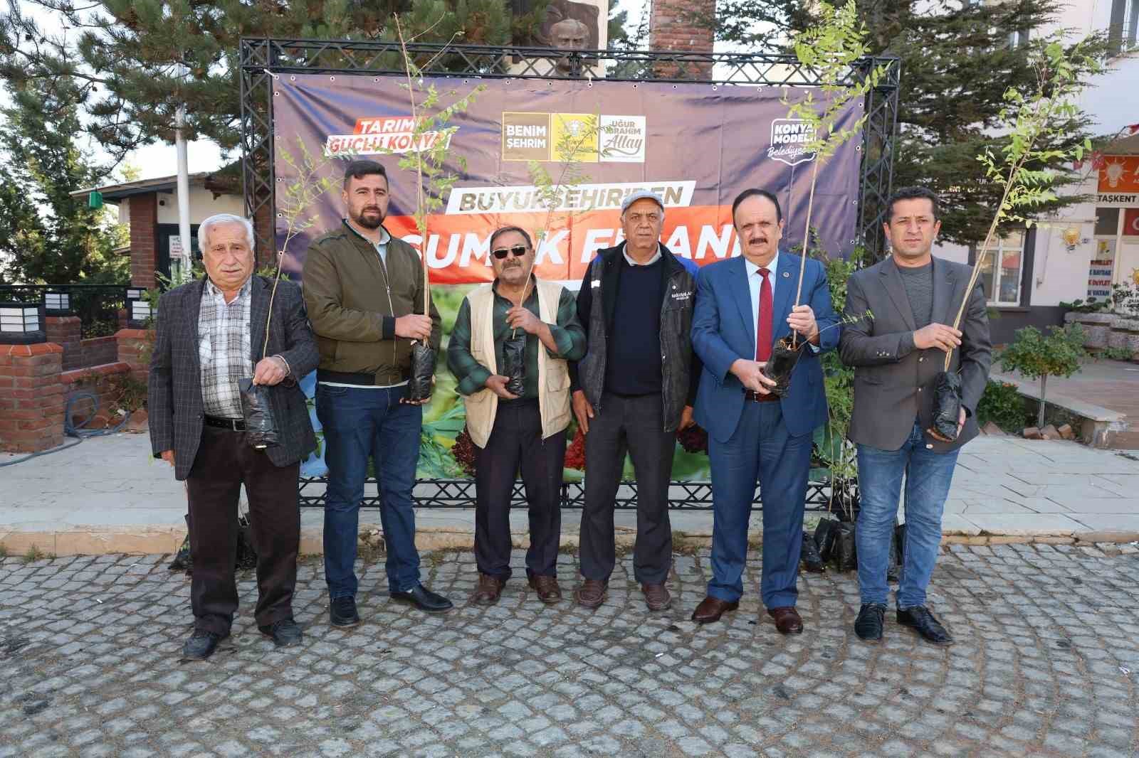 Konya Büyükşehir Belediyesi’nden çiftçiye sumak fidanı desteği