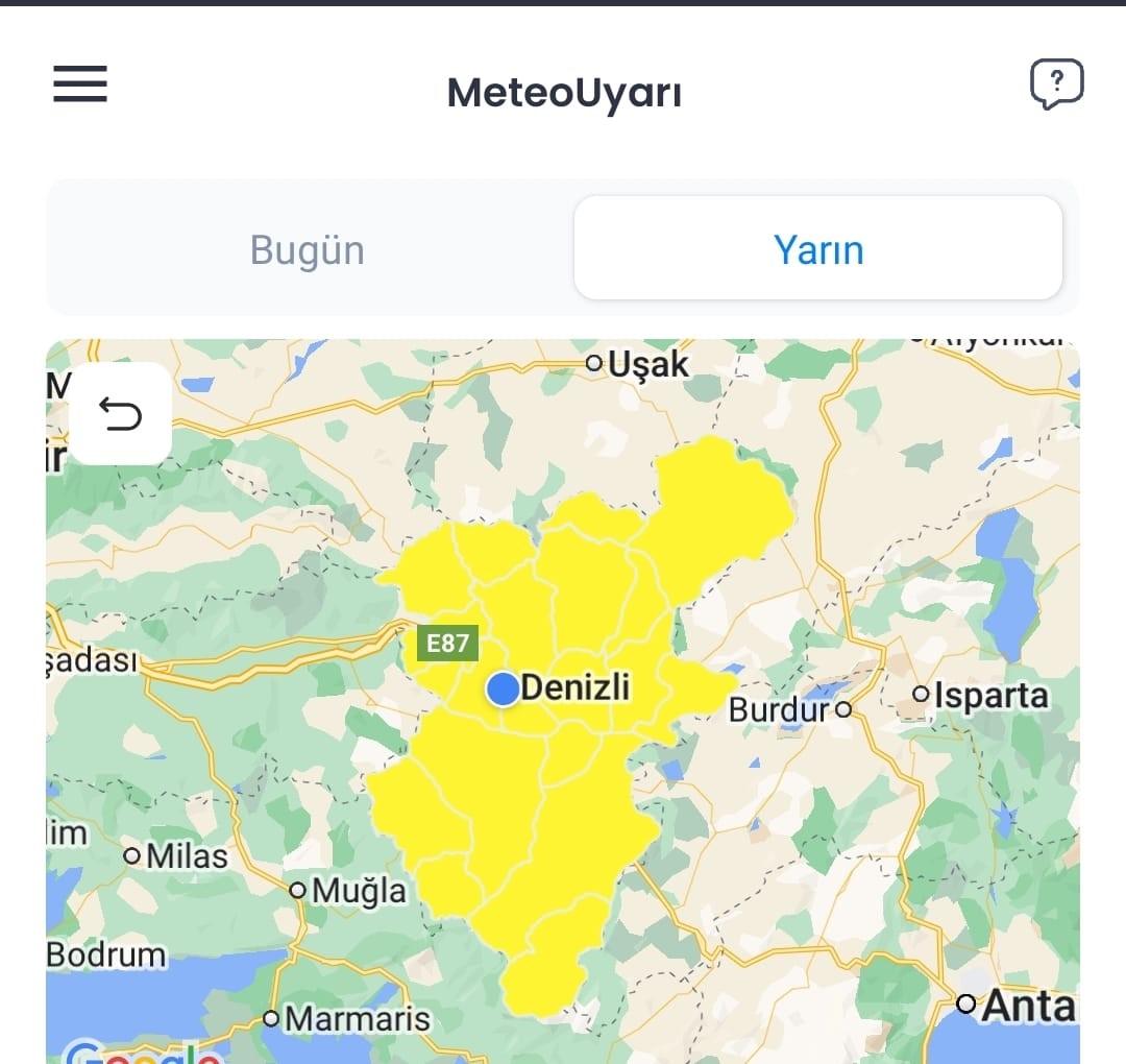 Meteoroloji Denizli’yi kuvvetli rüzgar ve fırtınaya karşı uyardı