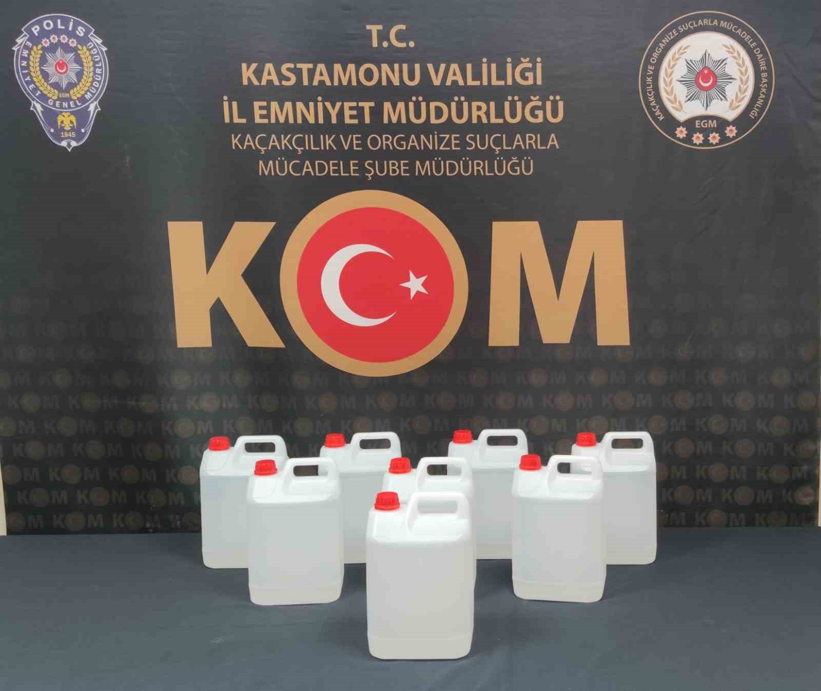 Kastamonu’da 40 litre etil alkol ele geçirildi