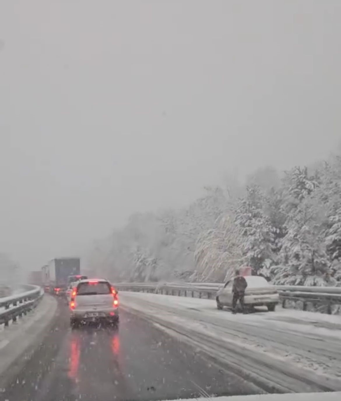 Bursa’da kar yağışıyla hayat durdu...İlçe yolları kapandı, ekipler açmaya çalışıyor
