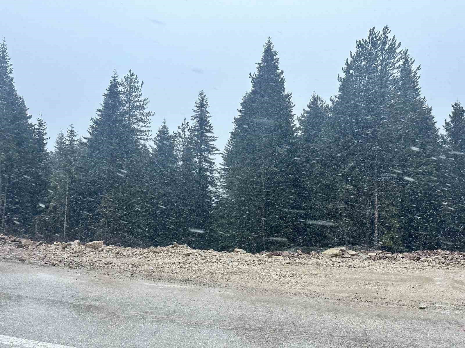 Kastamonu’da kar yağışı başladı, yollar beyaza büründü
