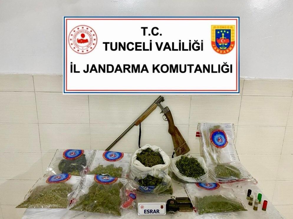 Tunceli’de uyuşturucu ve ruhsatsız silah operasyonu