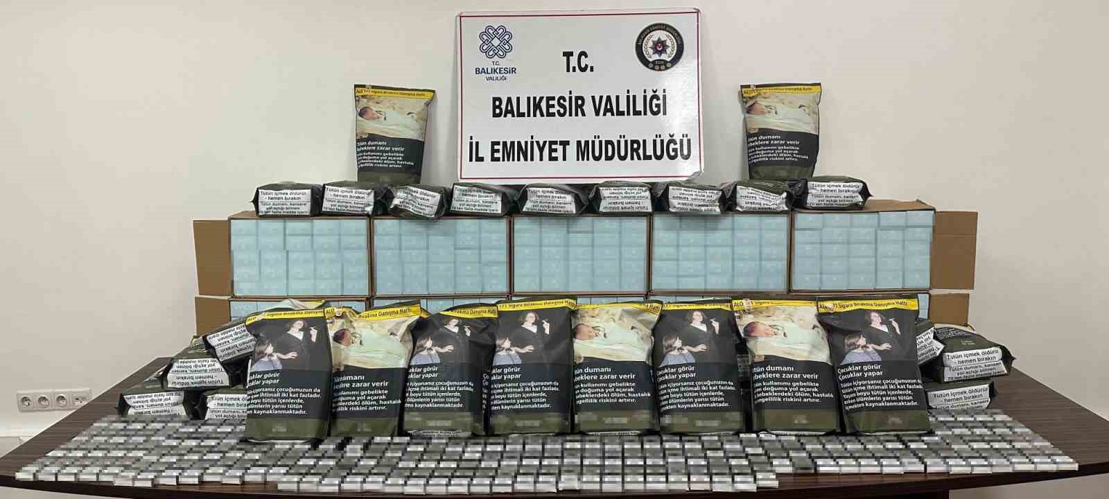 Balıkesir’de kaçak tütün ve makaron operasyonu: 1 şahıs tutuklandı