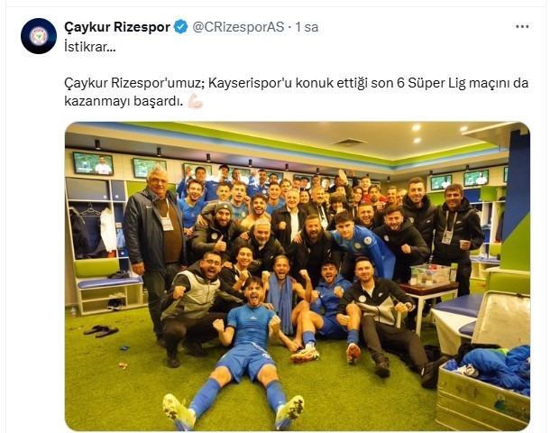 Çaykur Rizespor’dan ‘istikrar’ vurgulu paylaşım
