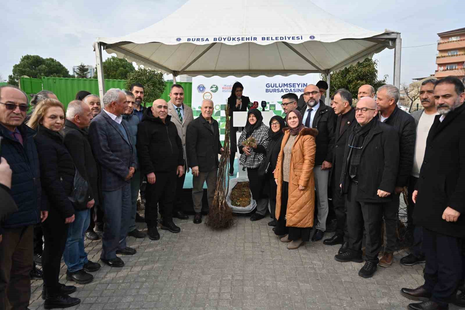 Bursa B&uuml;y&uuml;kşehir&rsquo;den &uuml;reticiye fide ve fidan desteği

