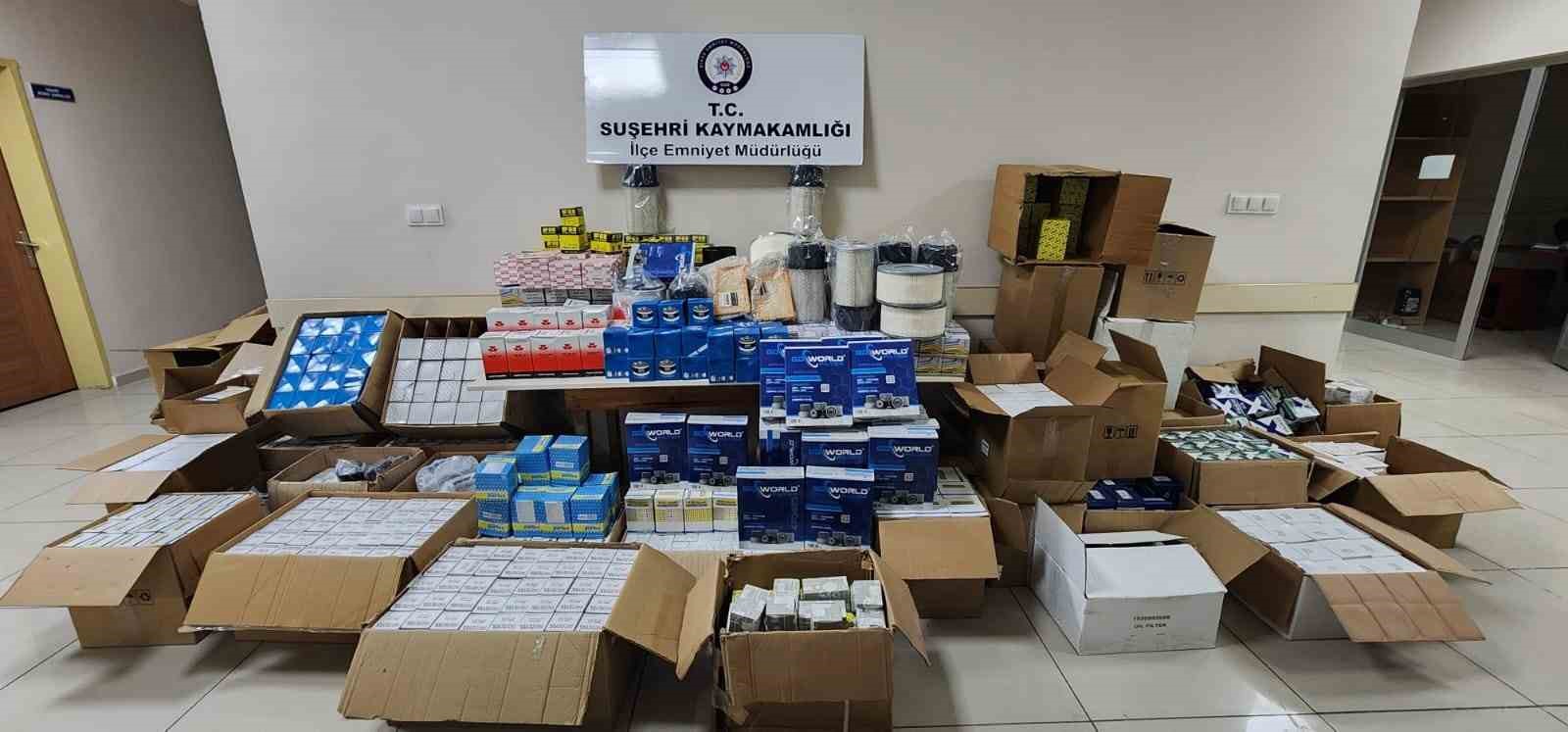 Sivas’ta 2.5 milyonluk kaçak araç yedek parçası ele geçirildi