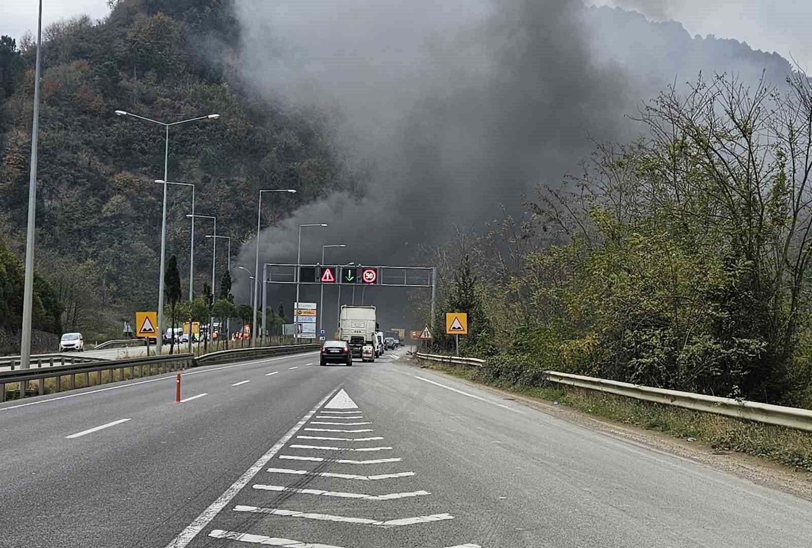 Ordu’da tünelde yangın: Trafik yarım saat durdu