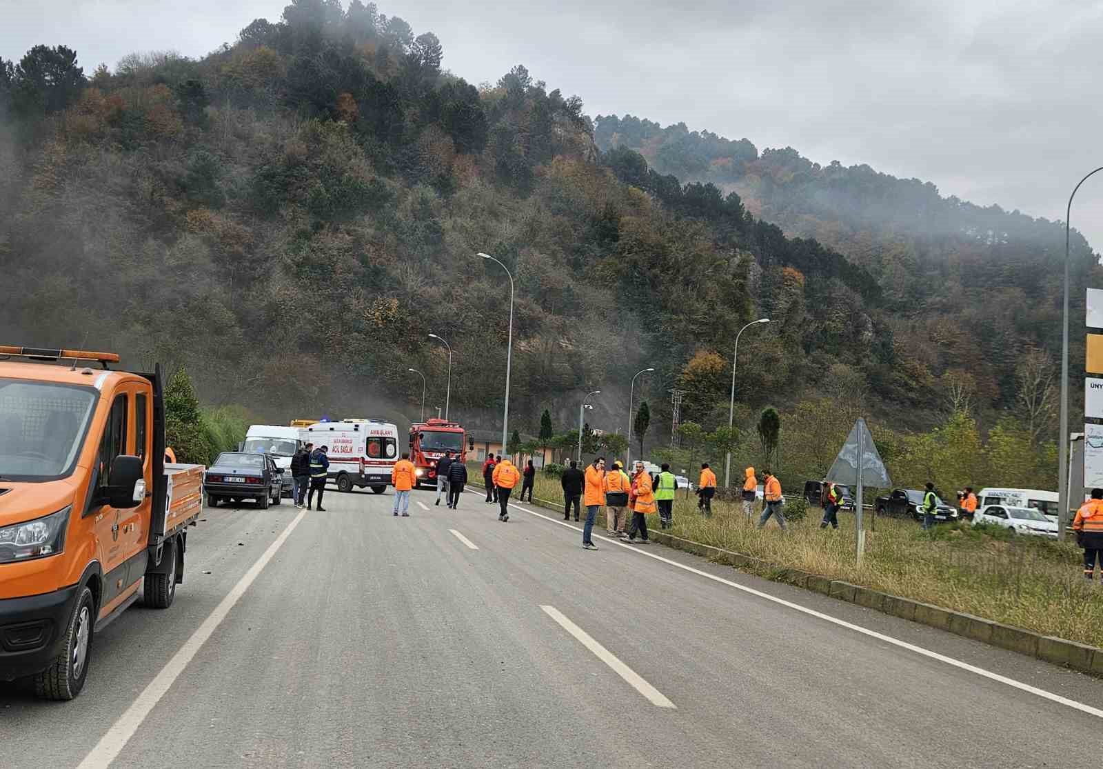 Ordu’da tünelde yangın: Trafik yarım saat durdu
