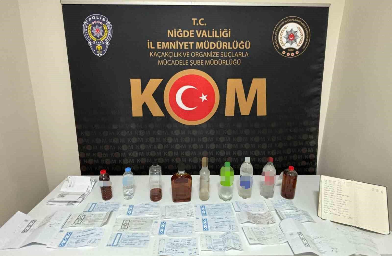 Niğde’de sahte alkol satışı ve tefecilik yapan şahıslara operasyon