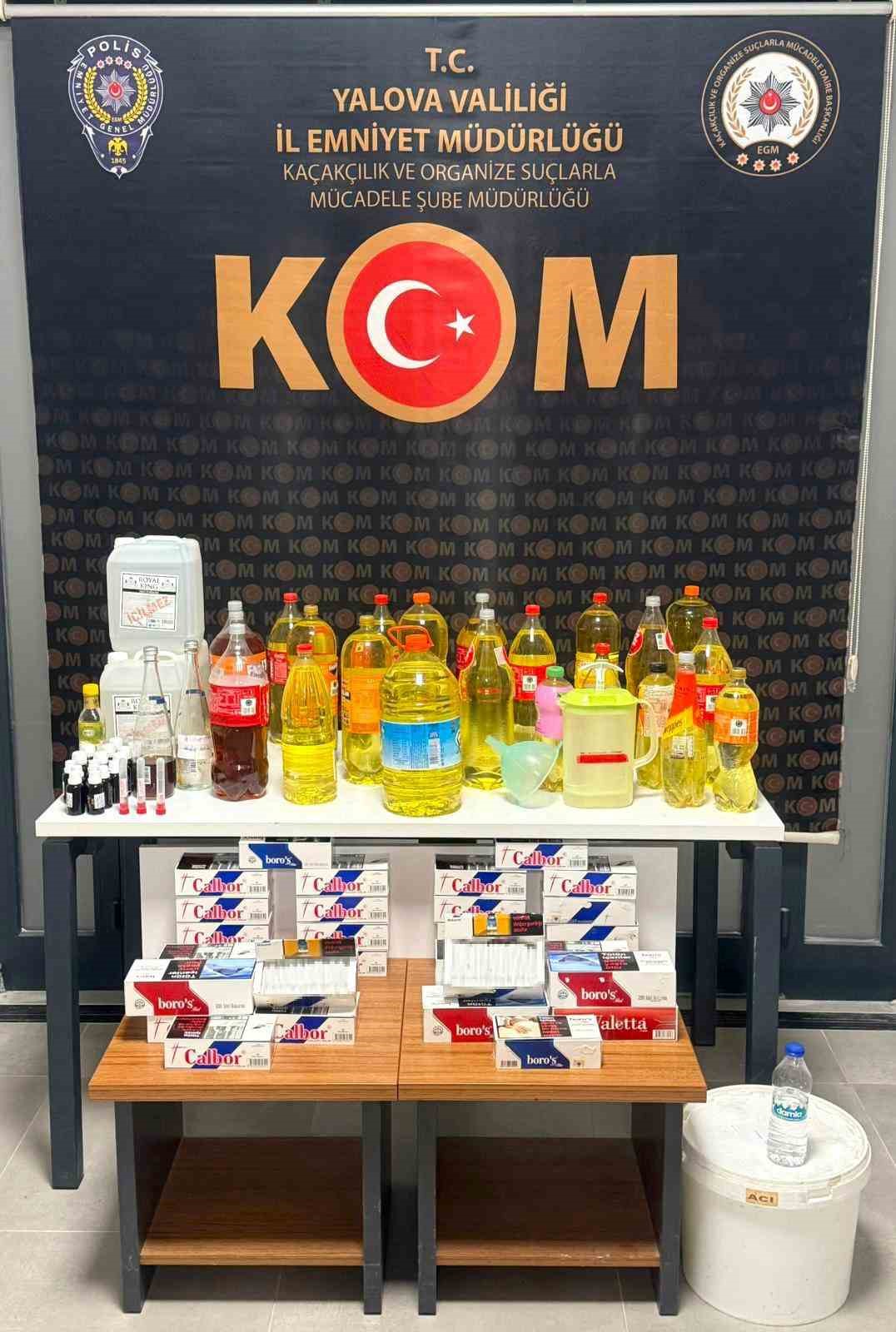 Yalova&rsquo;da yılbaşı &ouml;ncesi sahte alkol operasyonu: 3 g&ouml;zaltı
