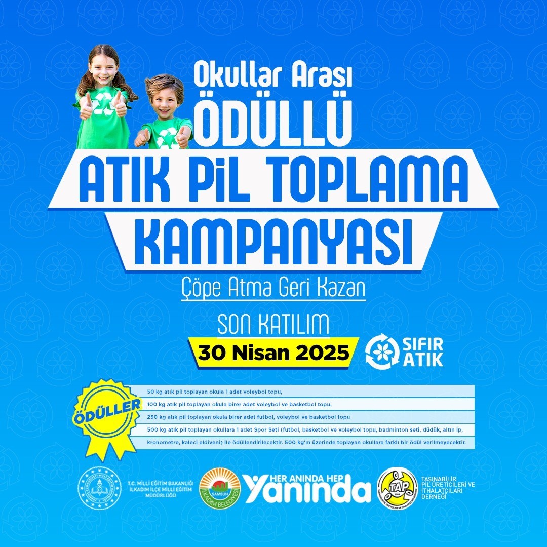 İlkadım’da atık pil toplama kampanyası başlatıldı
