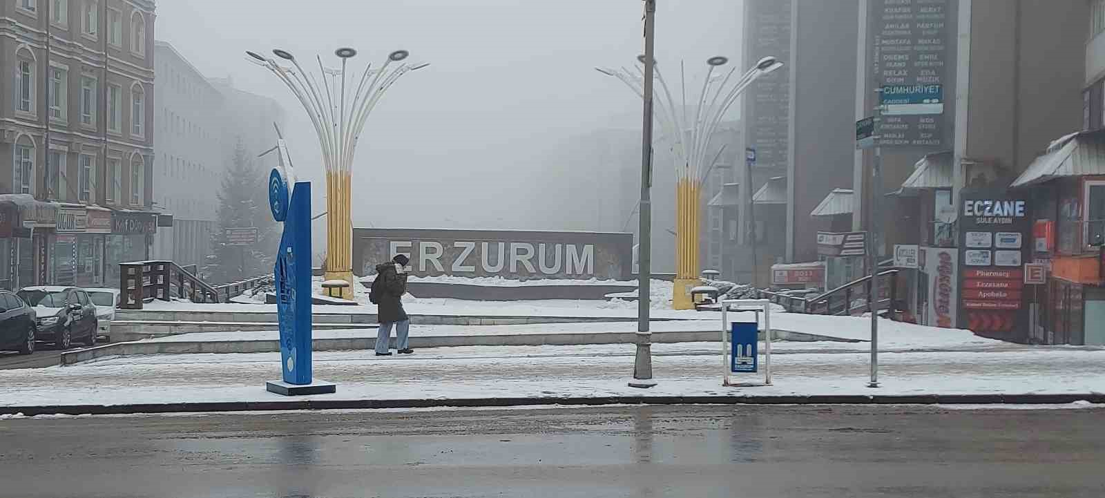Erzurum sis ve kara teslim oldu
