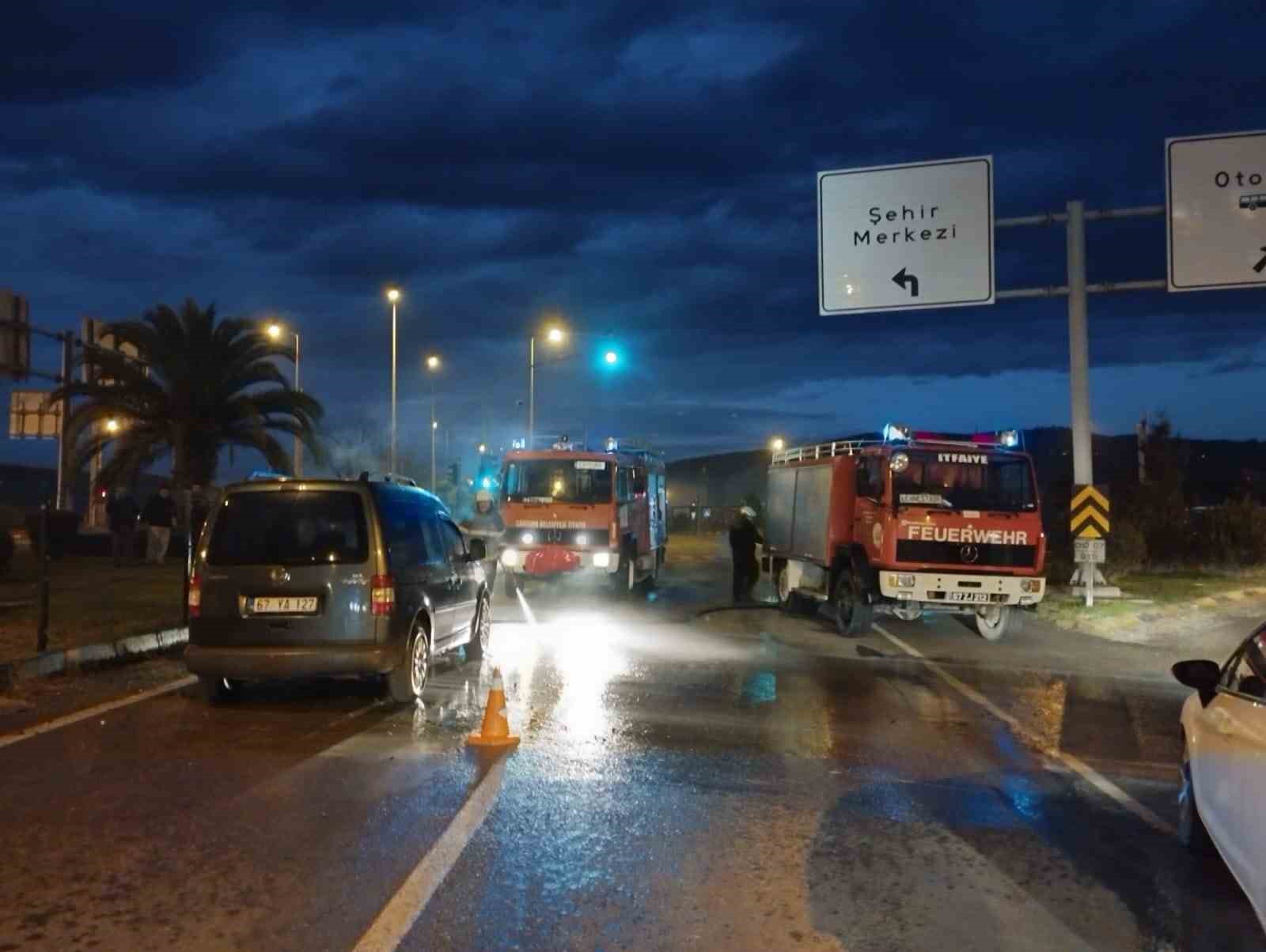 Zonguldak’ta otomobil alevlere teslim oldu