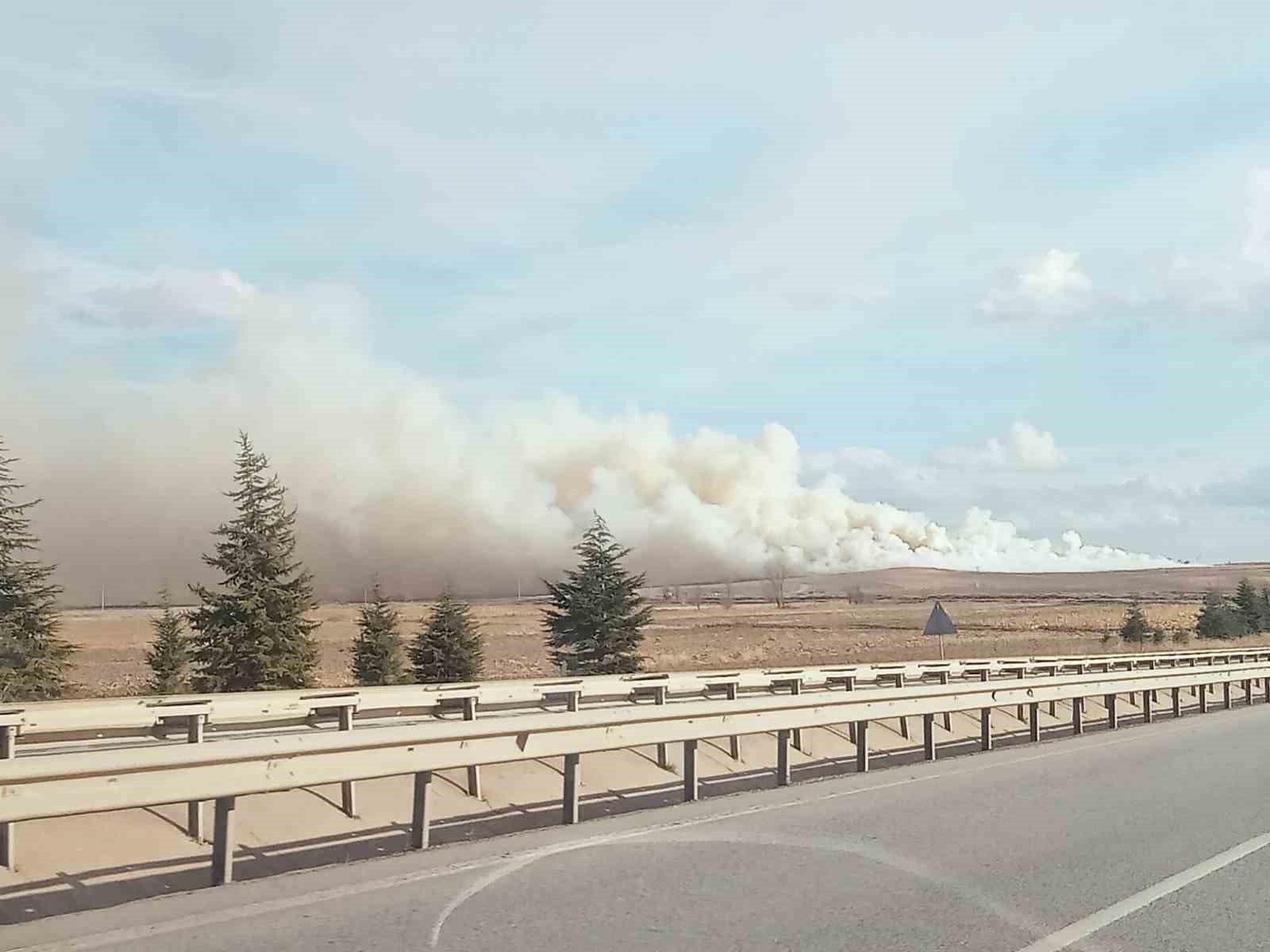 Mısır tarlasında korkutan yangın