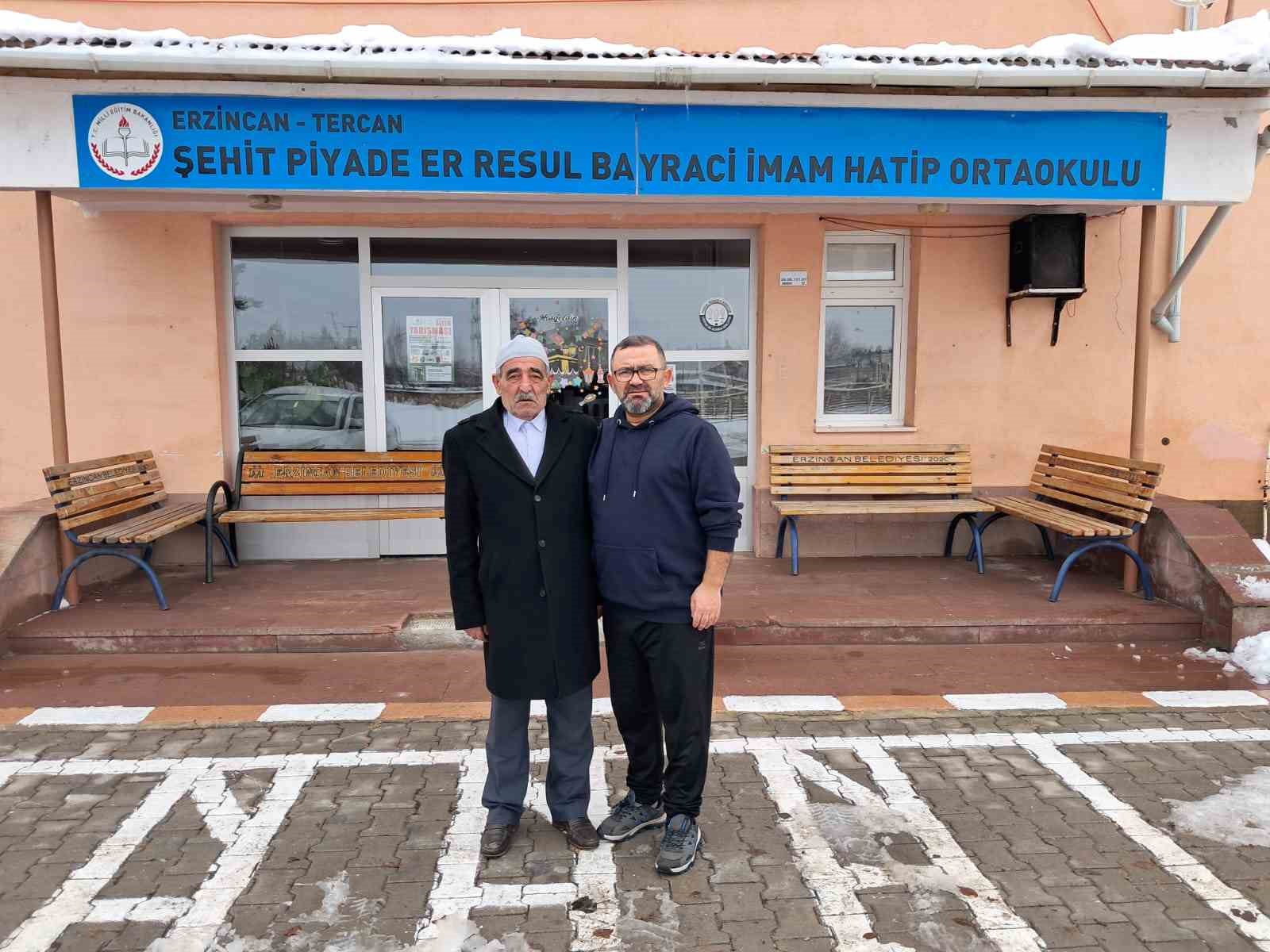 Şehit babası oğlunun isminin verildiği okulu ziyaret etti