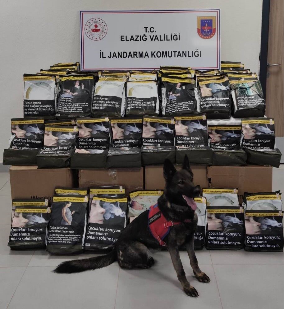 Elazığ’da 85 kilo tütün ele geçirildi