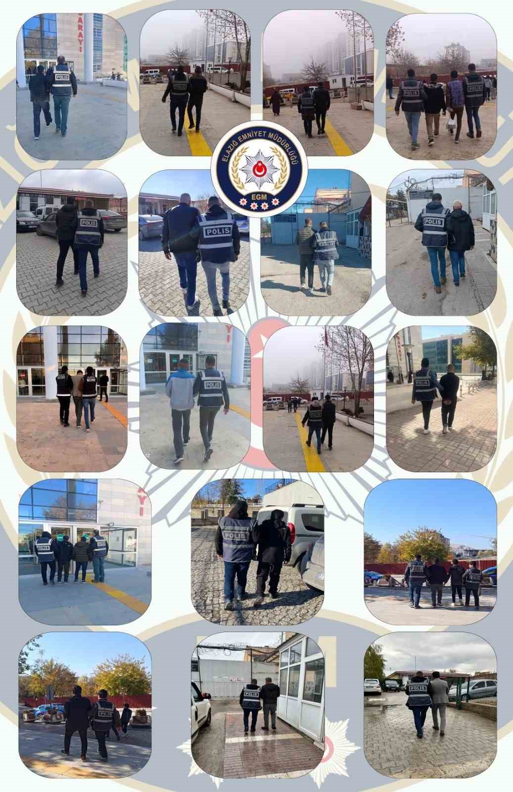Elazığ’da kesinleşmiş hapis cezası bulunan 105 zanlı yakalandı