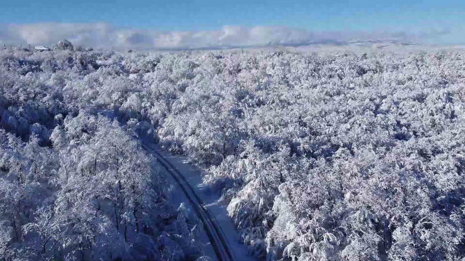 Karabük’te kar manzaraları dronla görüntülendi
