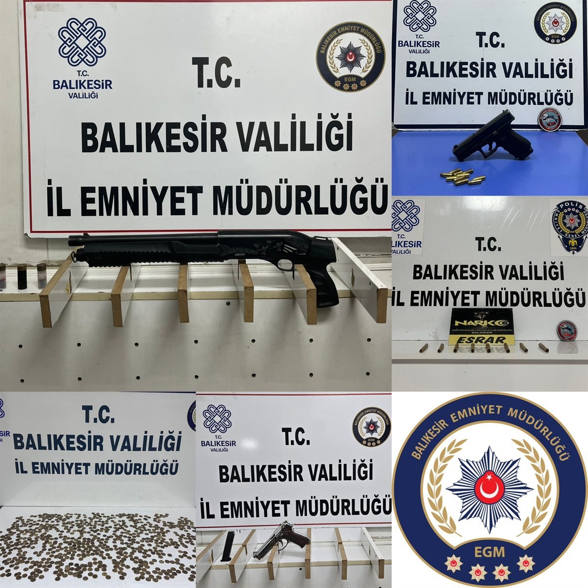 Balıkesir’de ruhsatsız silahlar ve uyuşturucu ele geçirildi
