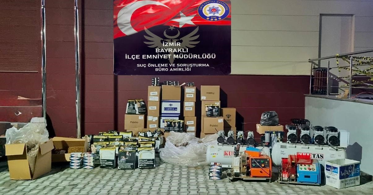 İzmir’de ev görünümlü kaçak sigara imalathanesine operasyon